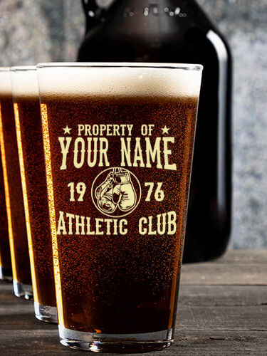 Athletic Club : Growler Pint Glass Gift Sets - Color Printed