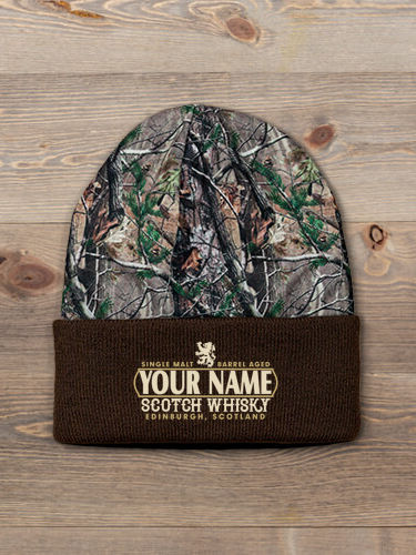 Scotch Whisky : Embroidered 2-Tone Camo Cuffed Beanie