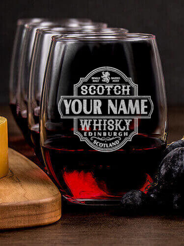 Scotch Whisky : Cheese Board Wine Glass Gift Sets - Engraved
