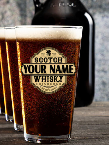 Scotch Whisky : Growler Pint Glass Gift Sets - Color Printed