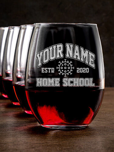 Homeschool 2020 : Stemless Wine Glasses - Engraved