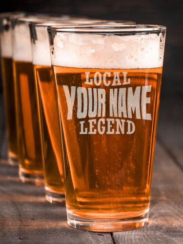 Local Legend : Pint Glasses - Engraved