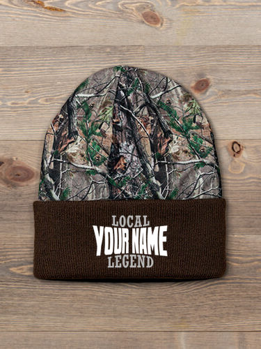 Local Legend : Embroidered 2-Tone Camo Cuffed Beanie