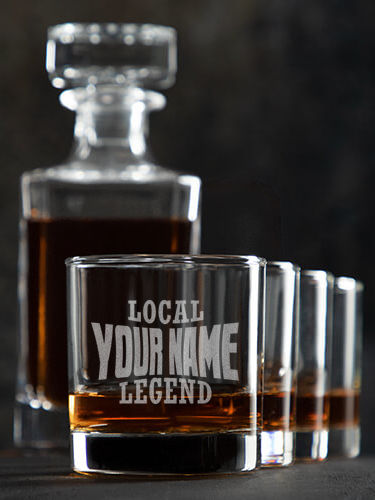 Local Legend : Decanter Rocks Glass Gift Sets - Engraved