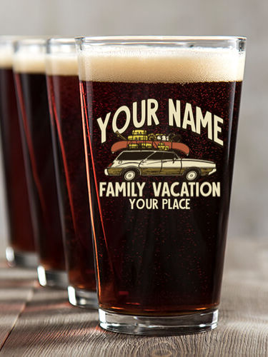 Retro Family Vacation : Pint Glasses - Color Printed