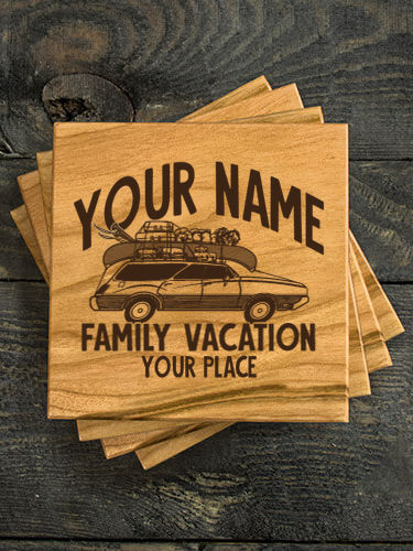 Retro Family Vacation : Coasters - Engraved