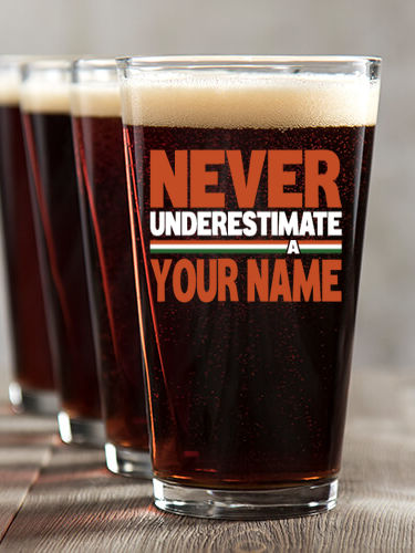 Never Underestimate Italian : Pint Glasses - Color Printed