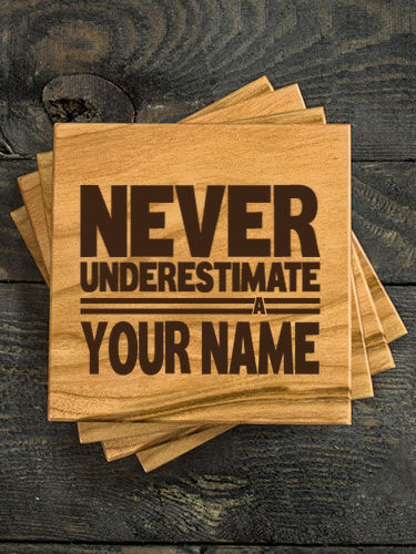 Never Underestimate Italian : Coasters - Engraved