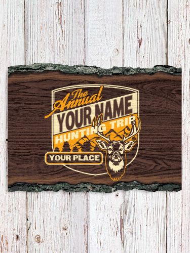 Hunting Trip : Faux Sliced Log Plaque
