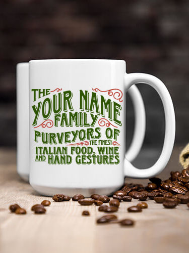 Italian Hand Gestures : Ceramic Coffee Mugs