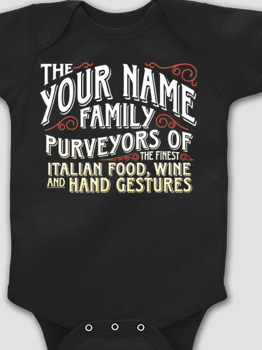 Italian Hand Gestures : Printed Baby Bodysuits