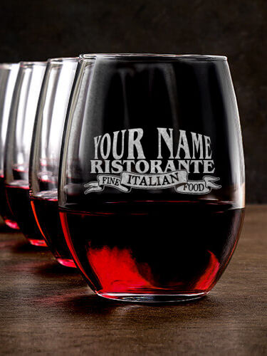 Ristorante : Stemless Wine Glasses - Engraved
