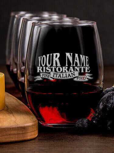 Ristorante : Cheese Board Wine Glass Gift Sets - Engraved
