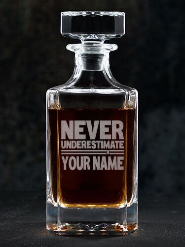 Never Underestimate Irish : Whiskey Decanter - Engraved