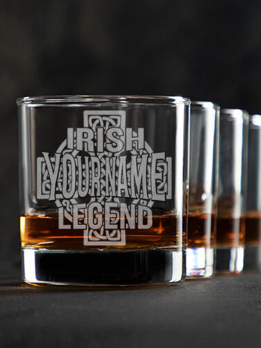 Irish Legend : Rocks Glasses - Engraved