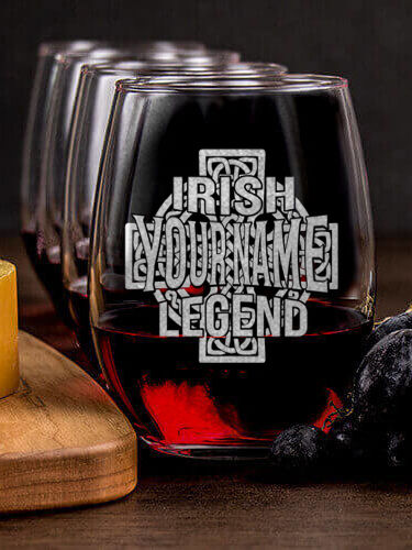 Irish Legend : Cheese Board Wine Glass Gift Sets - Engraved