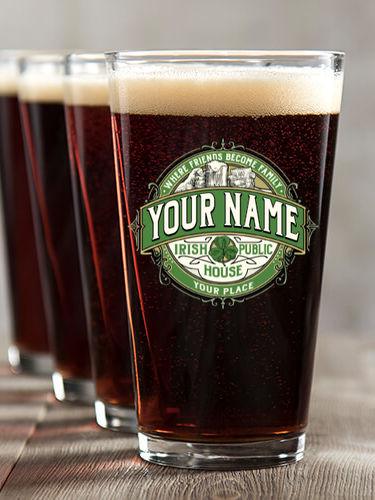 Irish Public House : Pint Glasses - Color Printed