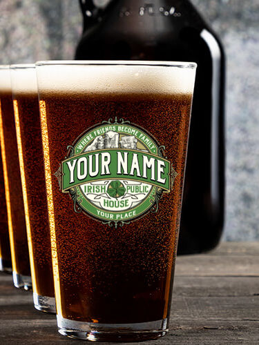 Irish Public House : Growler Pint Glass Gift Sets - Color Printed