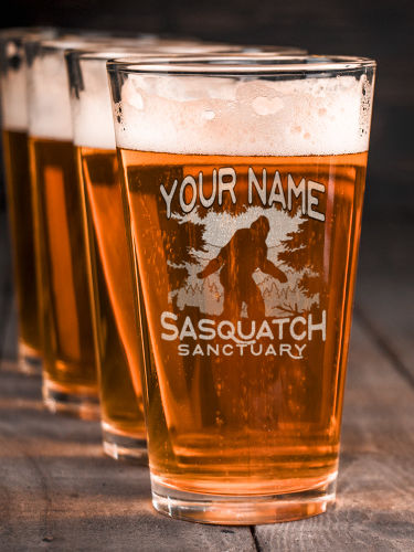 Sasquatch Sanctuary : Pint Glasses - Engraved