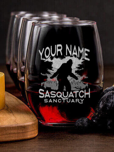 Sasquatch Sanctuary : Cheese Board Wine Glass Gift Sets - Engraved