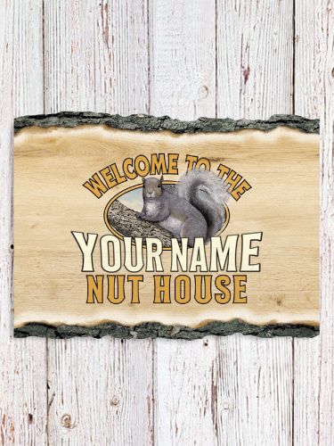 Nut House : Faux Sliced Log Plaque