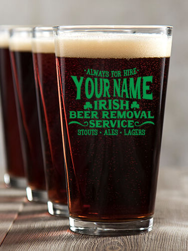 Irish Beer Removal Service : Pint Glasses - Color Printed