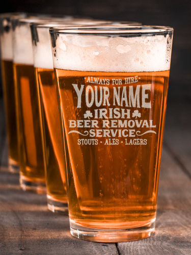 Irish Beer Removal Service : Pint Glasses - Engraved