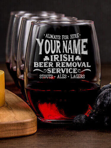 Irish Beer Removal Service : Cheese Board Wine Glass Gift Sets - Engraved