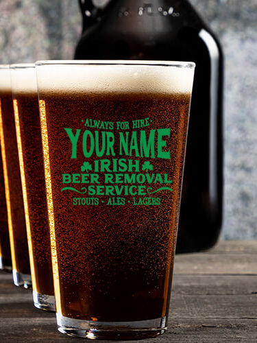 Irish Beer Removal Service : Growler Pint Glass Gift Sets - Color Printed