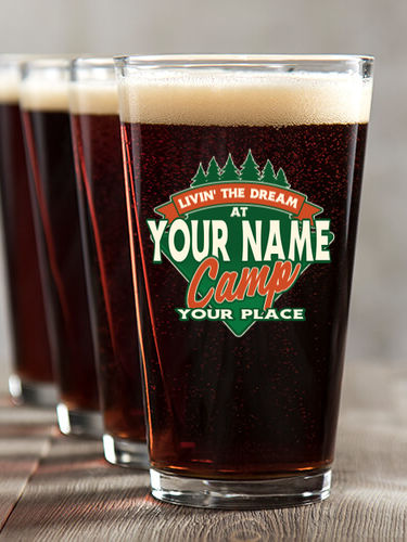 Livin' The Dream Camp : Pint Glasses - Color Printed