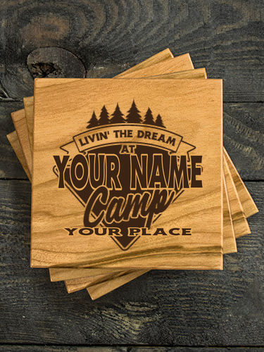 Livin' The Dream Camp : Coasters - Engraved
