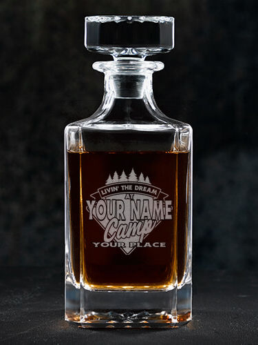 Livin' The Dream Camp : Whiskey Decanter - Engraved