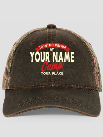 Livin' The Dream Camp : Embroidered 2-Tone Camo Hats