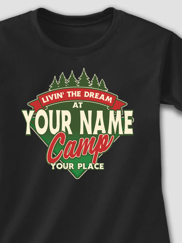 Livin' The Dream Camp : Adult Ladies Fitted T-Shirt