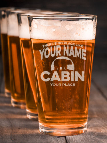 Rustic Cabin : Pint Glasses - Engraved
