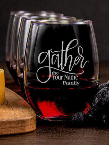 Gather : Cheese Board Wine Glass Gift Sets - Engraved