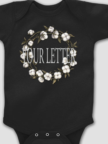 Cotton Wreath Monogram : Printed Baby Bodysuits