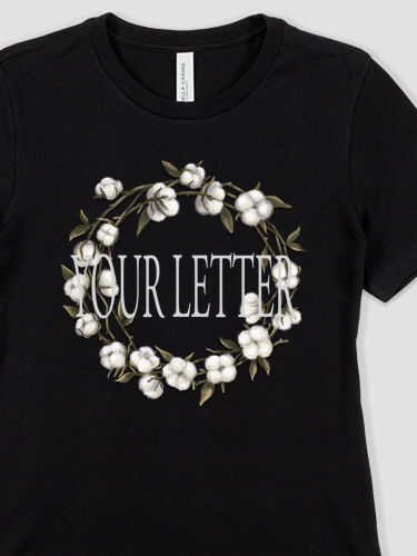 Cotton Wreath Monogram : Premium Ladies T-Shirts