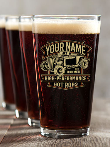 High-Performance Hot Rods : Pint Glasses - Color Printed