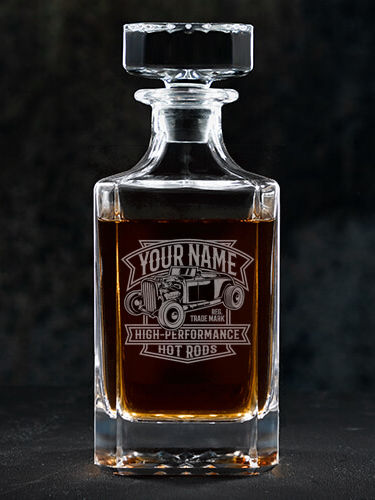 High-Performance Hot Rods : Whiskey Decanter - Engraved