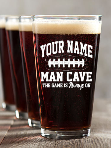 Football Man Cave : Pint Glasses - Color Printed