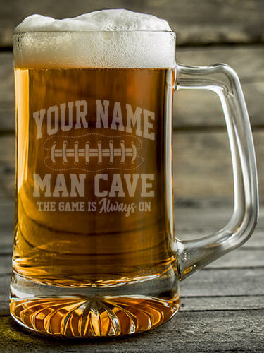 Football Man Cave : Beer Mugs - Engraved
