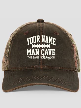Football Man Cave : Embroidered 2-Tone Camo Hats