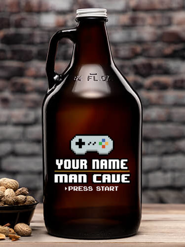 Gamer Man Cave : Beer Growlers - Color Printed