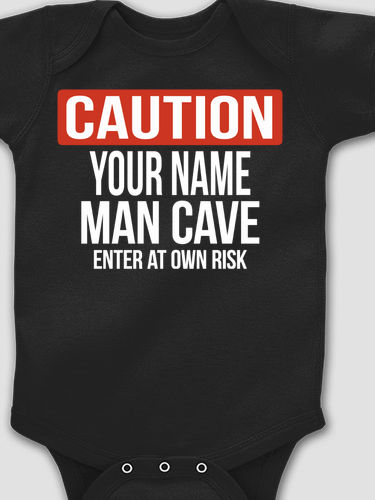 Caution Man Cave : Printed Baby Bodysuits