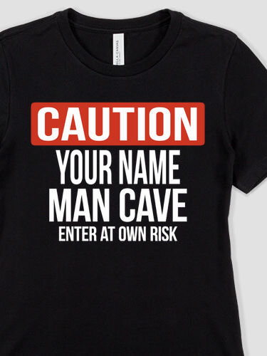 Caution Man Cave : Premium Ladies T-Shirts