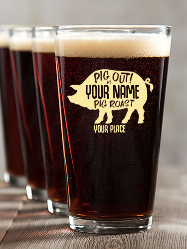 Pig Roast : Pint Glasses - Color Printed