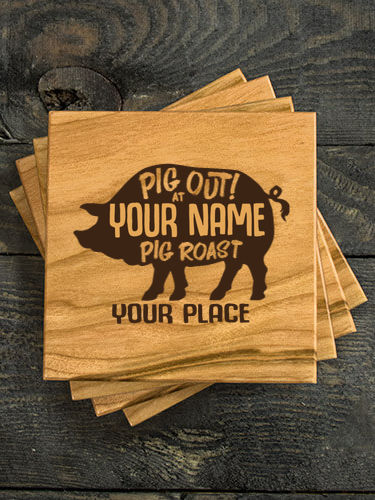 Pig Roast : Coasters - Engraved