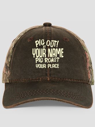 Pig Roast : Embroidered 2-Tone Camo Hats