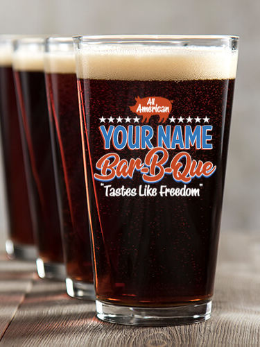 All American BBQ : Pint Glasses - Color Printed